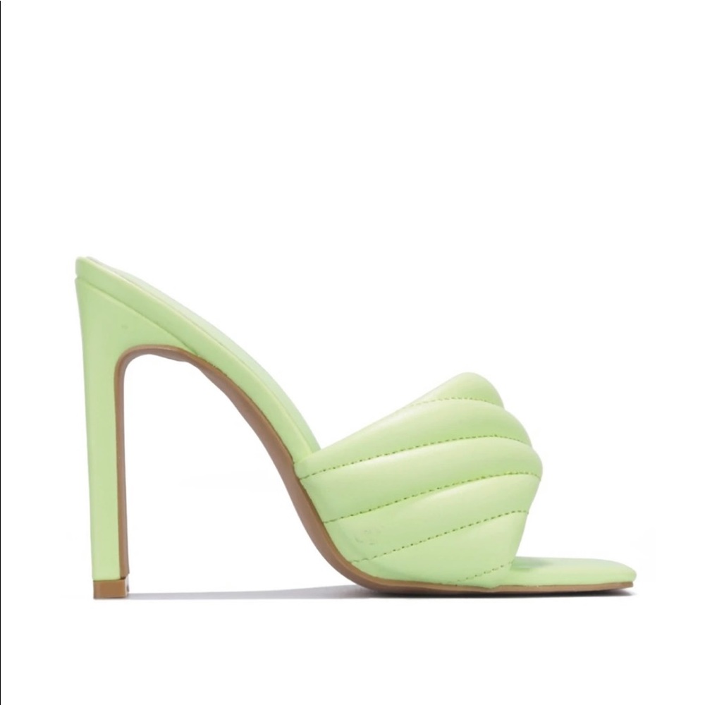 Cape Robbin Lorelai Mule Heels Lime
